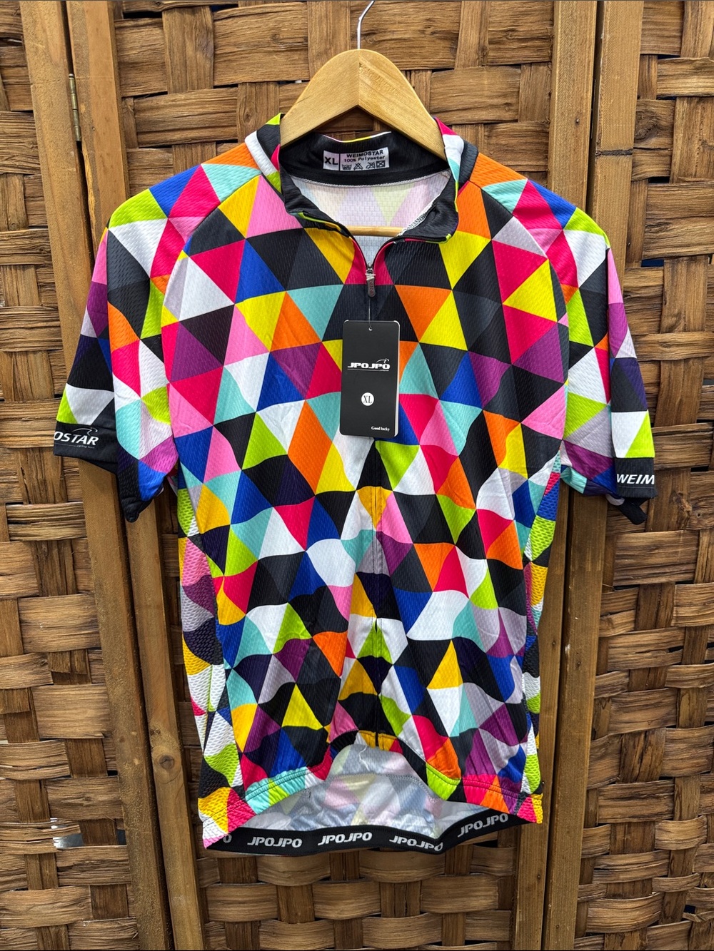 WEIMOSTAR Multicolor Geometric Cycling Jersey - XL